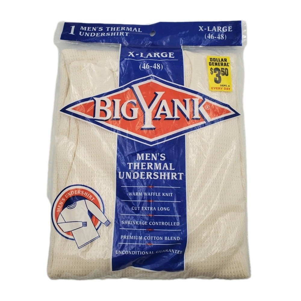 Vintage Big Yank Thermal Undershirt Long Johns‎ Size XL 46-48 NOS 1997